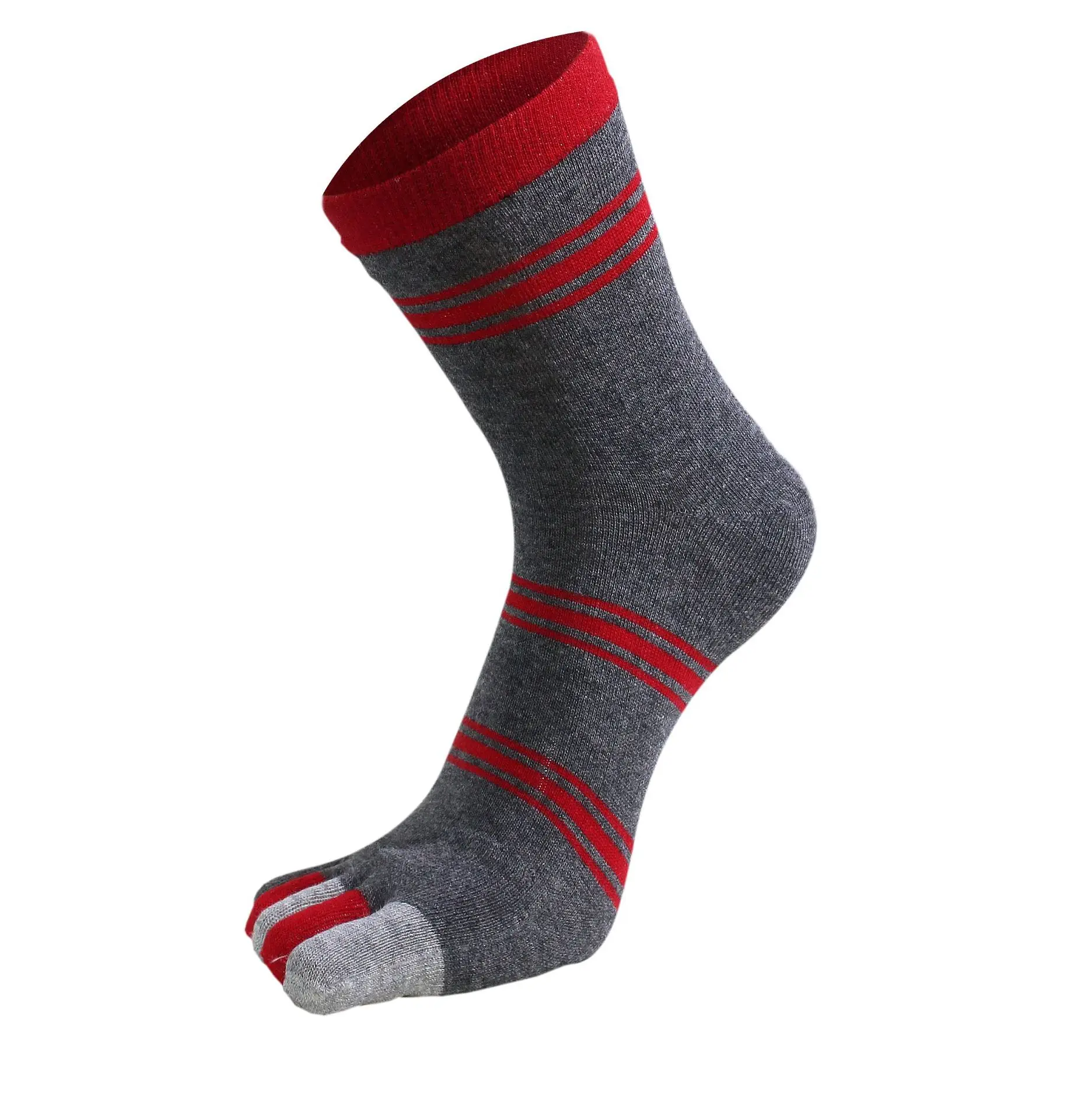 

5 Pairs Male Five Finger Socks Wholesale Men Stripe Cotton Finger Toe Sandal Socks