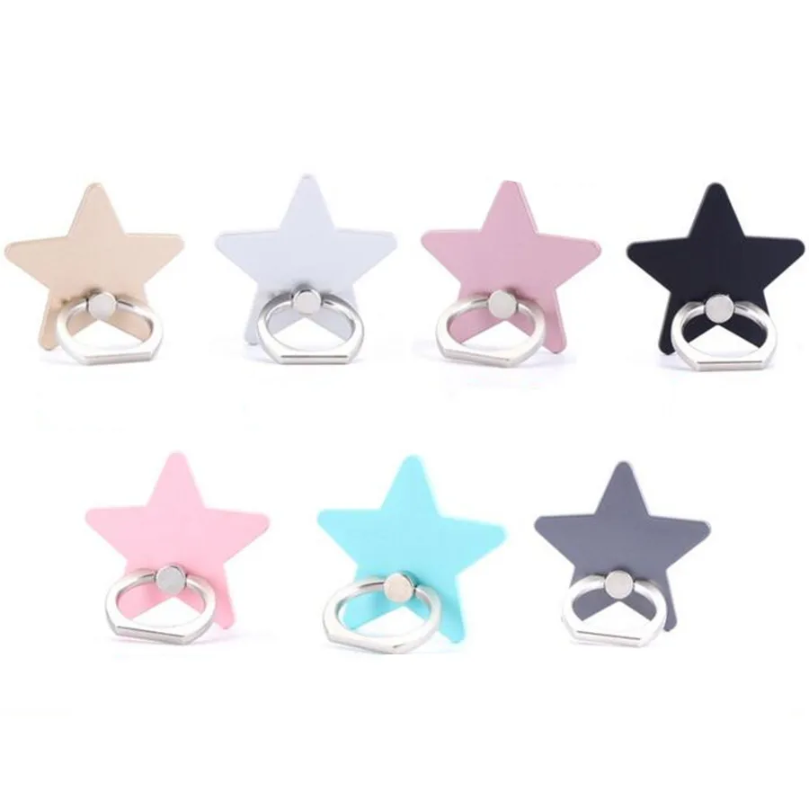 360 Degree Reuse Five-pointed Star Metal Finger Ring Smartphone Stand Holder Mobile Phone Holder Stand For iPhone All Phone