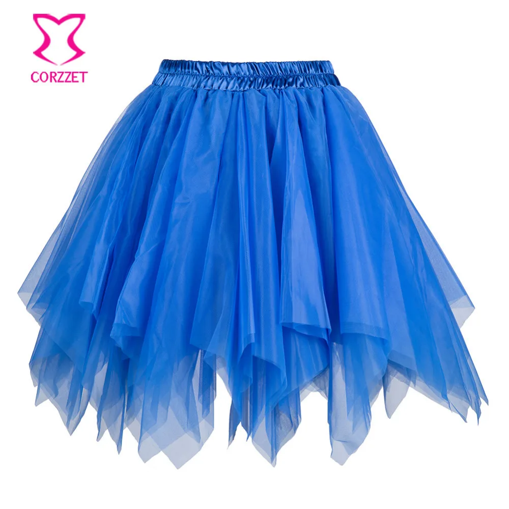 

Lolita Asymmetrical Ruffle Mesh Women Skirt Halloween Costume Underskirt Petticoat faldas mujer Tutu Skirts Womens Drancewwar