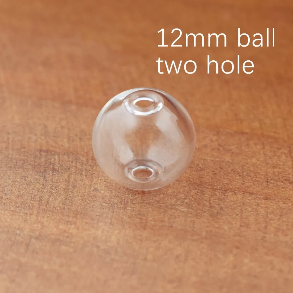 10 sztuk 12-30mm pusta szklana kula podwójny otwór okrągła bańka szklana kula kule komponenty do biżuterii koraliki akcesoria DIY Handmade — zdjęcie 6