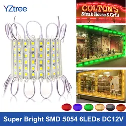 Luminária super brilhante com módulo de luz, smd 5054, 6leds, 12v, à prova d'água, módulo de luz de fundo para propaganda, lâmpada depósito, 20 lâmpadas