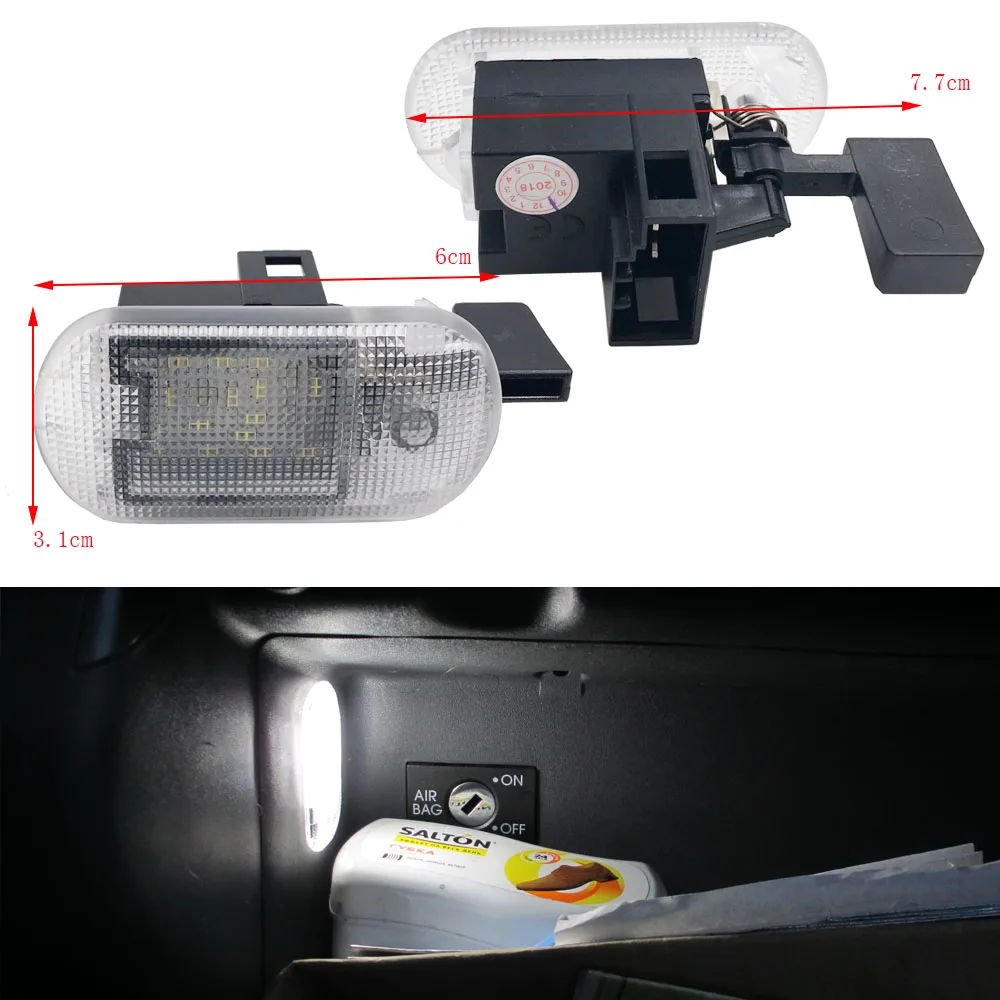 1Pcs LED Glove Box Luggag Light For VW Bettle Bora Golf Variant Caddy Touran Touareg For Skoda Superb Fabia Yeti Octavia Car 12V