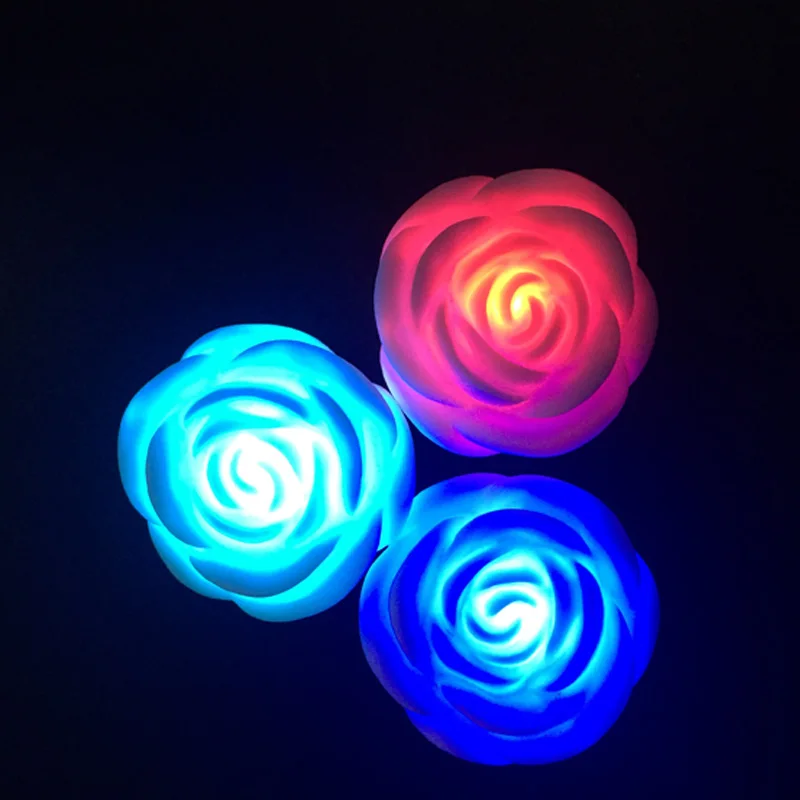 

30pcs/lot Novetly Lighting LED Rose Flower Night Lights Wedding Garden Party Christmas Decoration supplies Glowing Roseflower