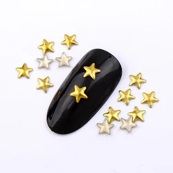 Five-Pointed Star Nail Art Rivet, Ouro, Prata, Punk, Rock Style, DIY Nail Art Decoração, 3mm, 4mm, 5mm