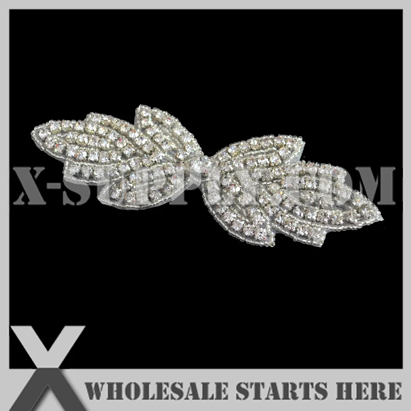 14cm Length Wholesale Rhinestone Appliques for Wedding Dress Sash,Headbands,X1-RAT2536