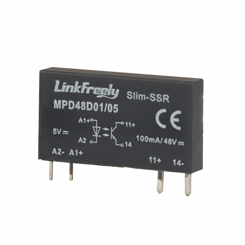 MPD48D01/05 4 Pin PCB Micro Spanning Relais Schakelaar Module 5VDC In 48VDC/1A Output, smart Auto DC DC SSR Solid State Relais Bank + Mini