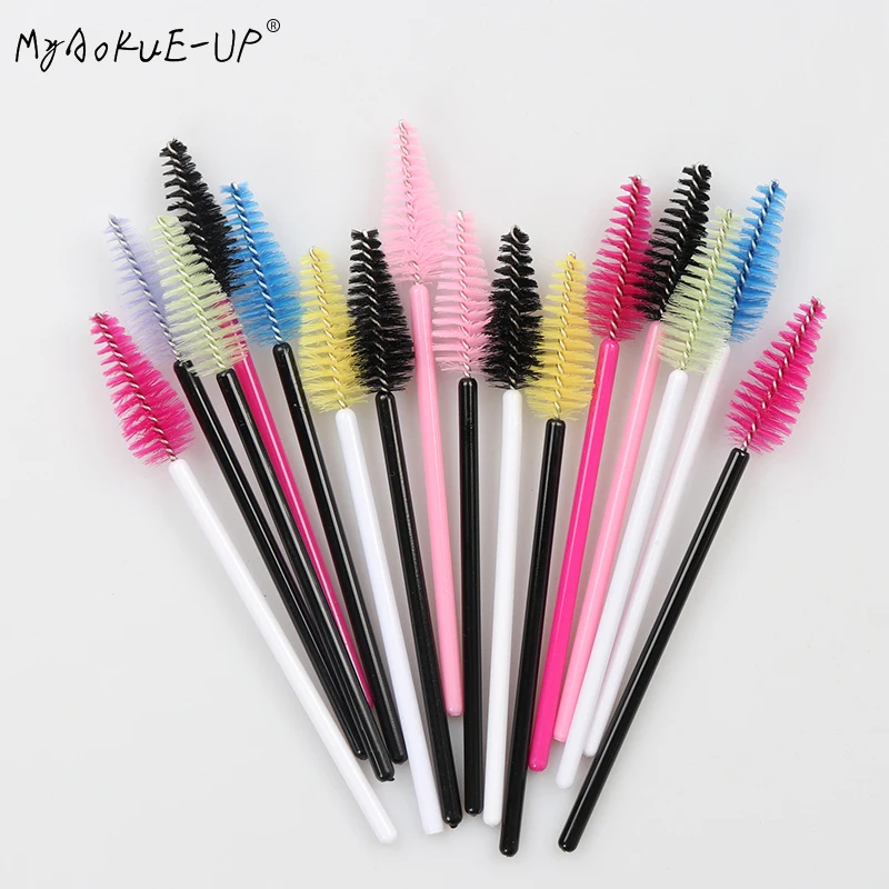 200 pcs Wholesale Water Drop Shape Nylon Material Mix Color Lashes Makeup Brushes Eyelash Extension Tools Eyelashes Brushes