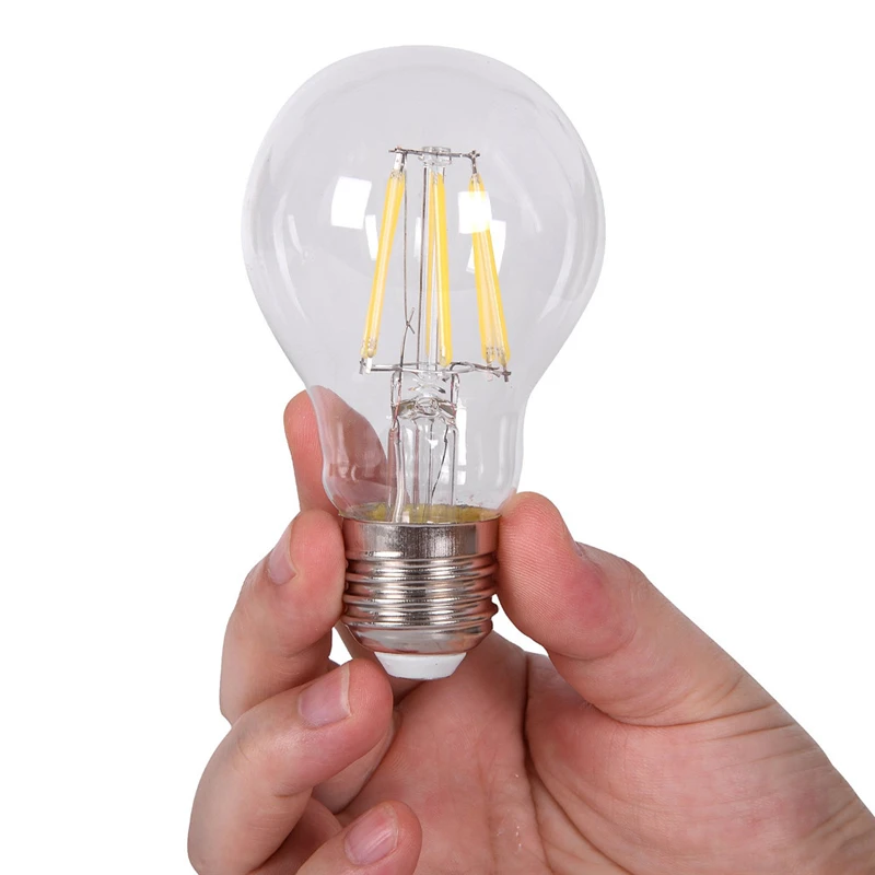 

Super Bright E27 Lamp A60 LED Filament 2W 4W 6W 8W 12W A60 Retro Glass Edison 220V Bulb Replace Incandescent Light Chandeliers