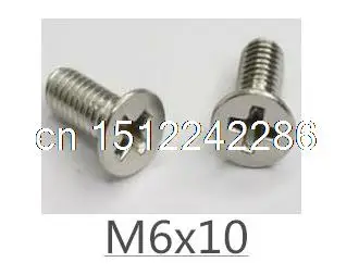 Free Shipping 100pcs M6X10 M6 Thread Diameter 10mm Length Titanium Ti Flat Head Screws,Titanium philips countersunk head screw