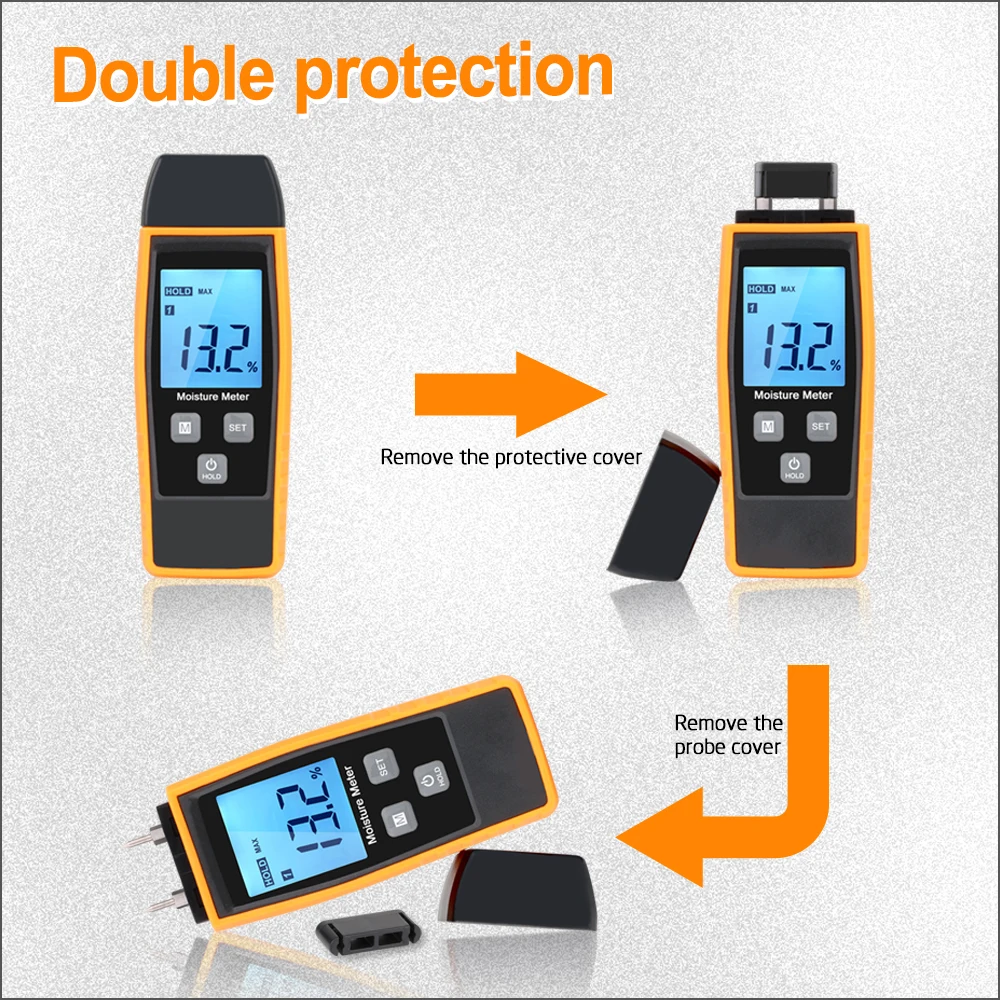 RZ Wood Moisture Meter Digital Wood Moisture Meter Concrete 0-80% Emt01 Woodworking Measuring carton Building Material Moisture