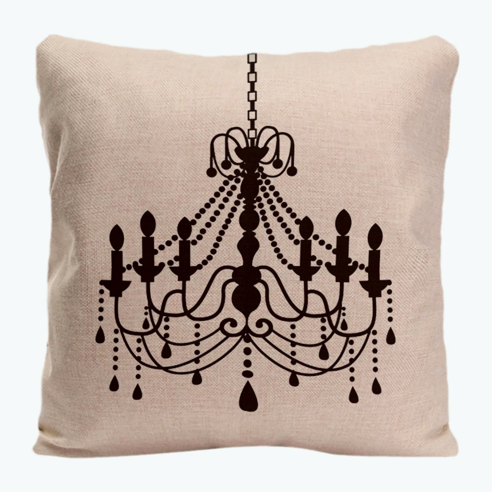 Classic Chandelier Design Throw Pillow Case Decorative Black And White Cushion Cover Perfect Gift By Lvsure For Car Sofa Seat