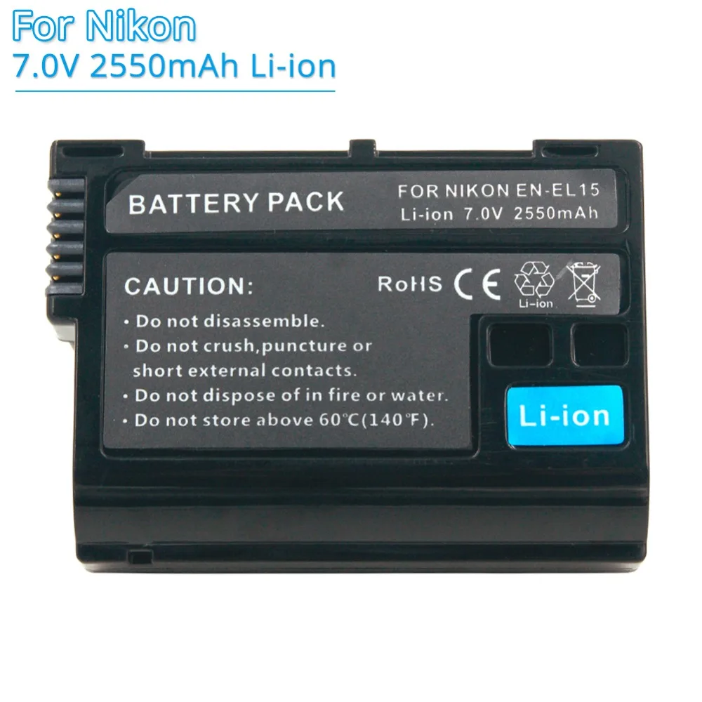 ENEL15 EN-EL15 EN-El15a 2550mah Li-ion Camera Rechargeable Battery for Nikon D500 D750 D7100 D7000 D800 D600 D7200 D7500