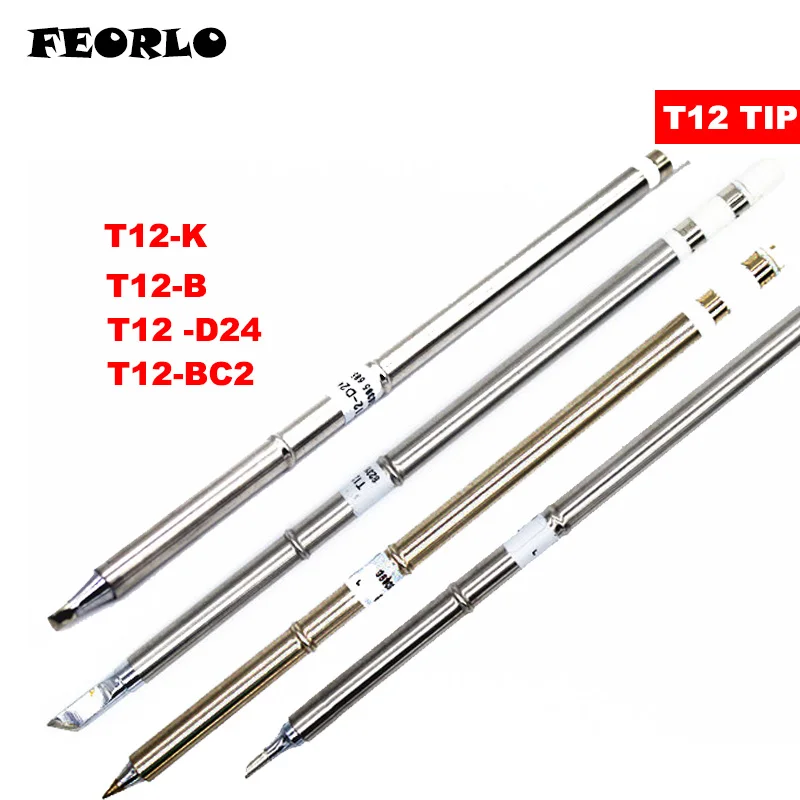 FEORLO T12 سلسلة سبيكة لحام نصائح ل هاكو T12 مقبض LED الاهتزاز التبديل متحكم في درجة الحرارة FX951 FX-952 T12-BCF1Z