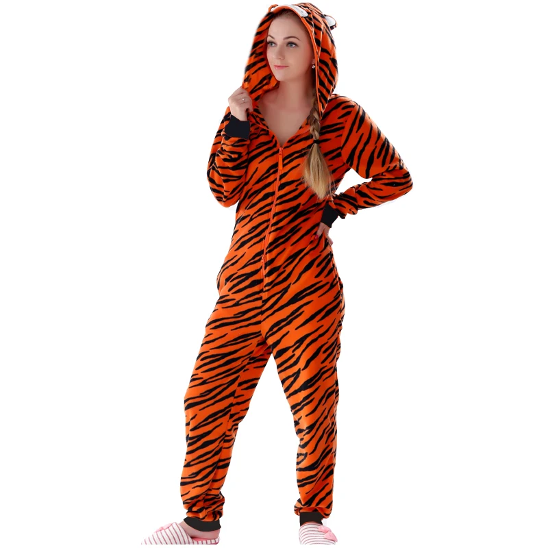 Plus Size Fleece Tiger Pyjamas Women Stitch Onesie Animal Costumes Jumpsuits Couple Coverall Pajamas Onesie For Adult Kingurumi