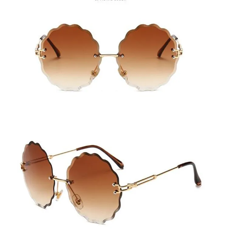 KAPELUS 2023 Woman Round Petals Metal Sunglasses Fashion Lace Glasses 04208