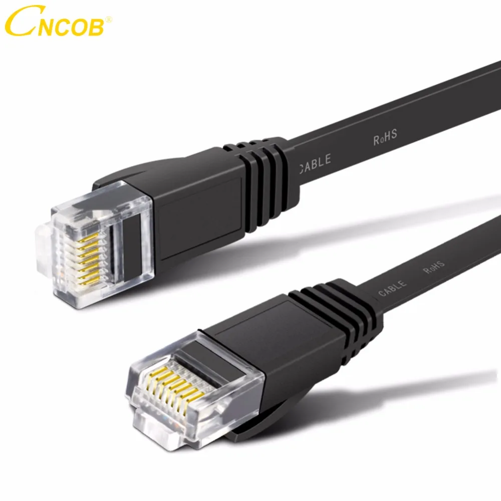 CNCOB Cat6 Gigabit Ethernet Cable - Flat Internet Network Jumper - Home High Speed Cable - rj45 Computer Broadband Connector