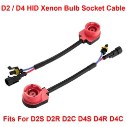2PCS D2S D2R D2C D4S D4R D4C OEM HID Xenon Headlight Bulbs Ballasts Wire Harness Cable Adapter Holder Wiring Socket Plug N Play