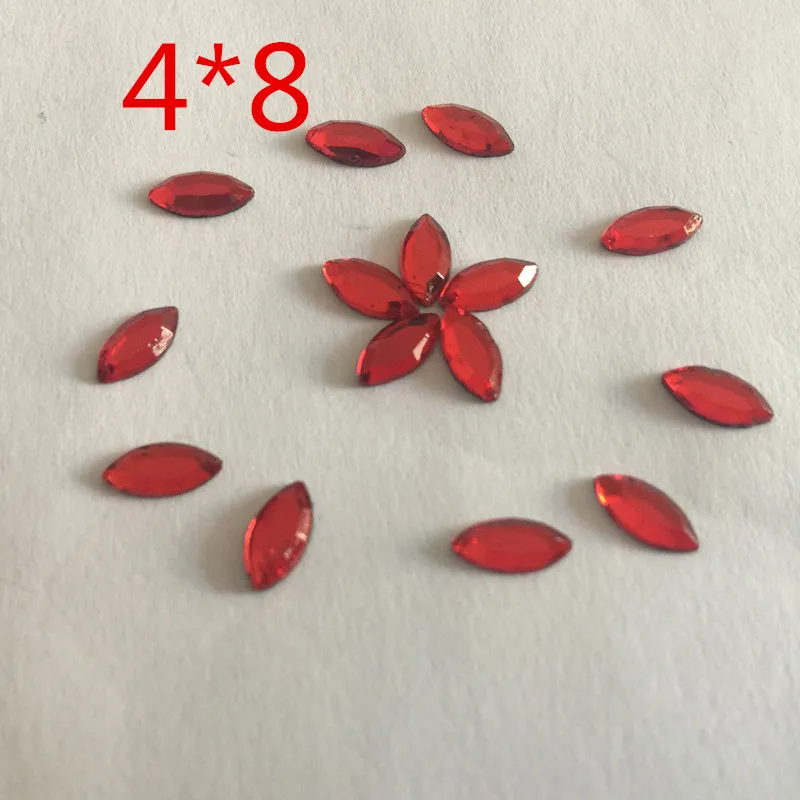 1440pcs 3x6m/4*8m/5x10m RED Color Iron On Rhinestones Flatback Acrylic Horse Eye Fancy Strass Crystals Stones For Clothes Crafts