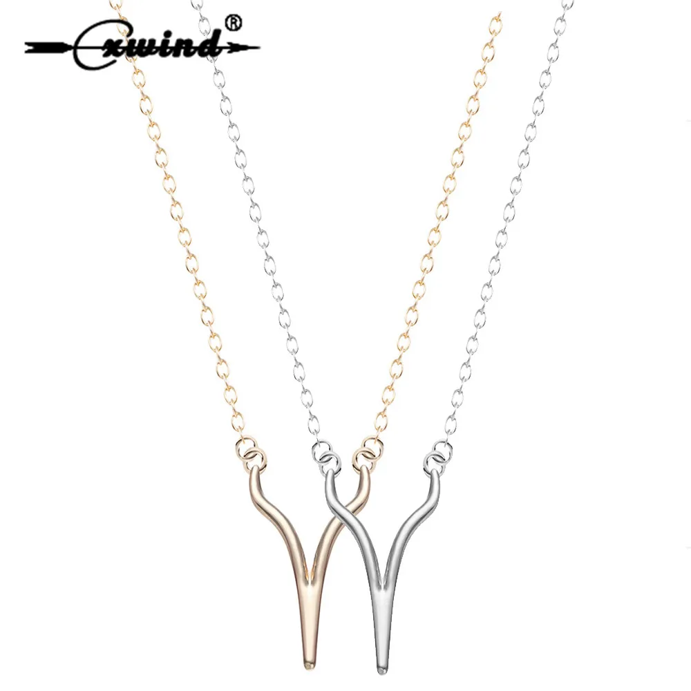 Cxwind Charm V-Shape Chevron Triangle Pendant Chain Necklace 18 