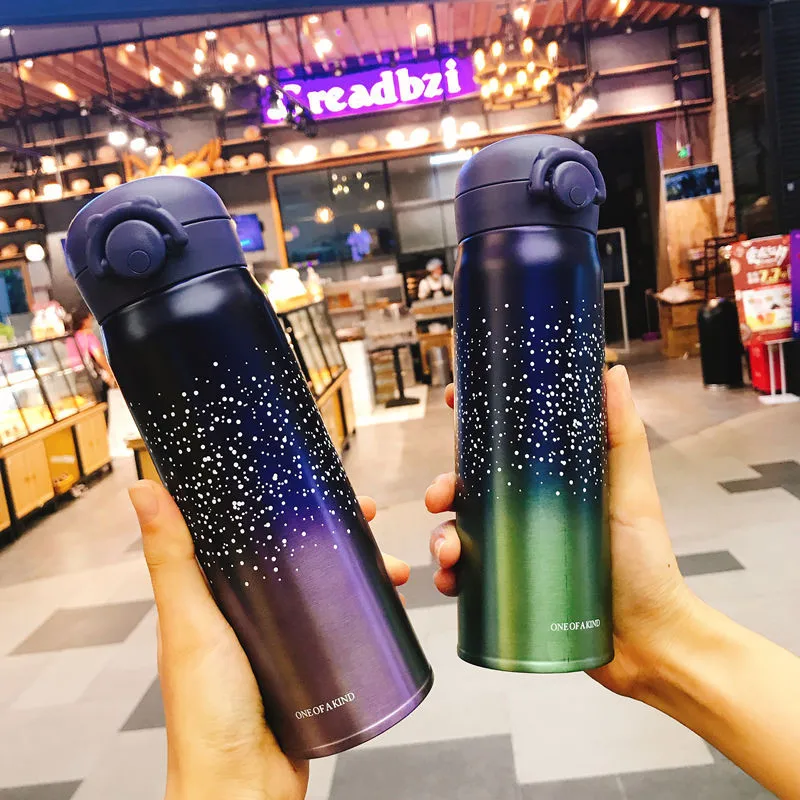 

500ml 304 Stainless Steel Starry Sky Office Vacuum Flask Portable Mug Travel Water Bottle Fruit Juice Thermos Cup