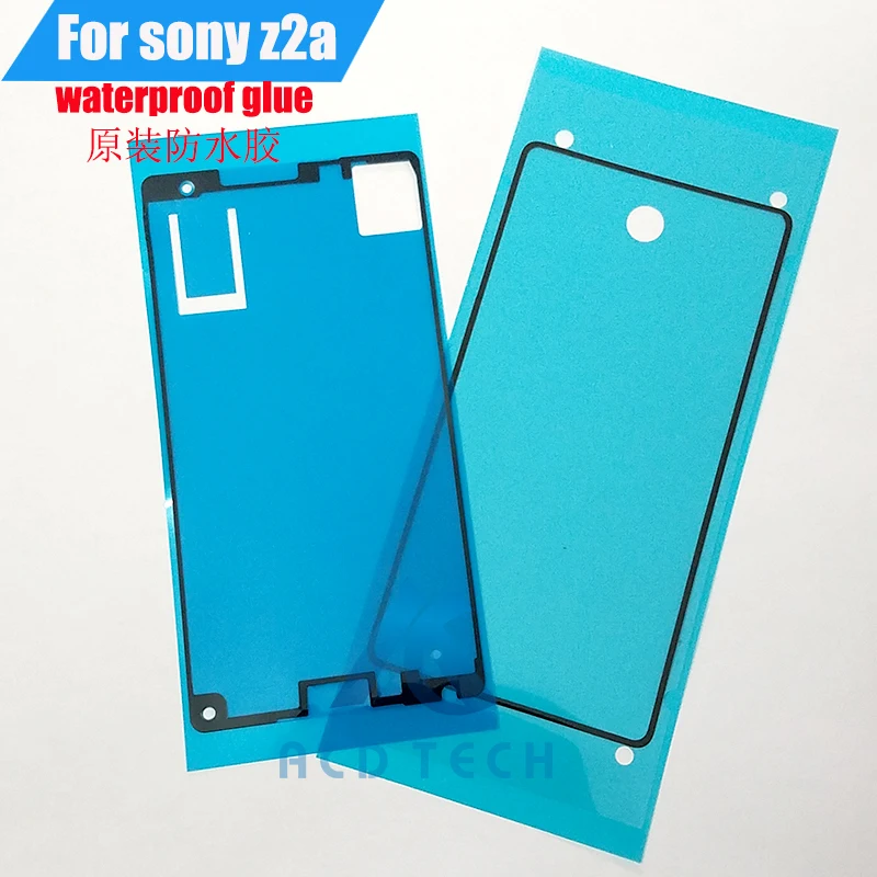 original 2pcs/Set Waterproof Adhesive For SONY Xperia Z2A ZL2 SOL25  front / bracket / back Adhesive Full Set Tape Sticker