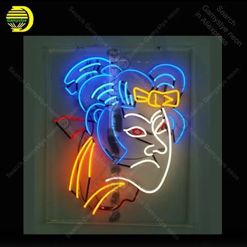 Japanese Asian Girl woman Neon Sign Neon Bulbs sign custom design Iconic Beer Pub Lamps Sign display advertise enseigne lumine