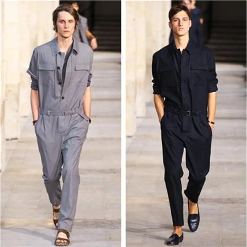 

S-6XL!!Spring and summer jumpsuit trousers male loose fashion can be customized overalls jumpsuit one piece trousers