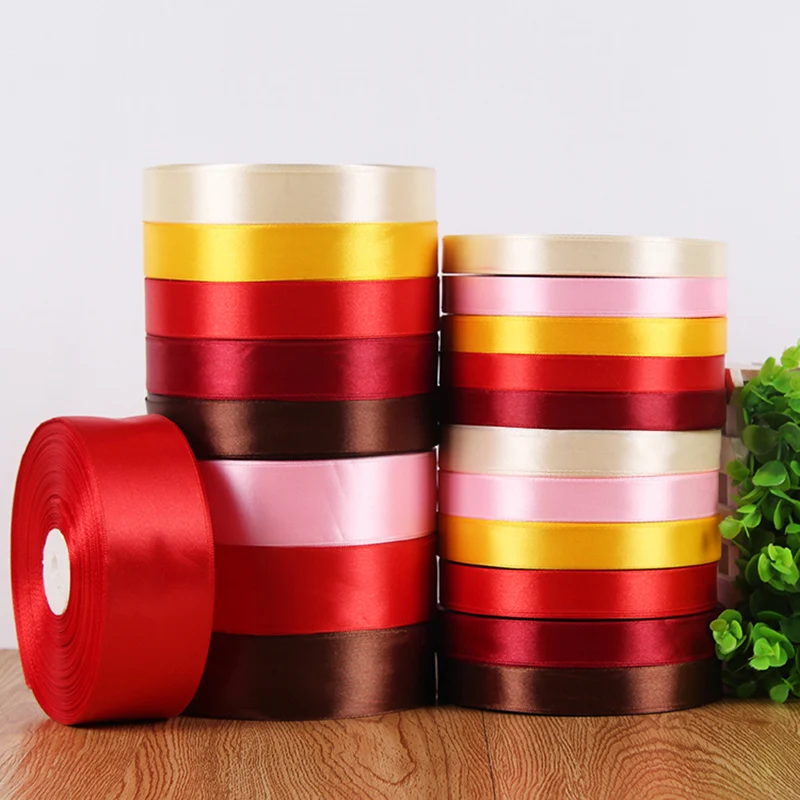 180Meters 2cm Silk Satin Ribbon Wedding Party Decoration Invitation Ribbons Card Gift Wrapping Scrapbooking Supplies Wholesale