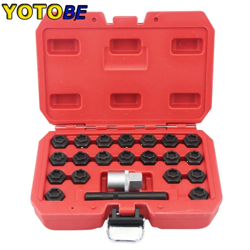 Juego de llaves de tuerca de bloqueo de rueda de 22 piezas para BMW 1 3 5 6 y 7 Series 1/2 ""Herramienta de extracción de terminal antirrobo 041-060