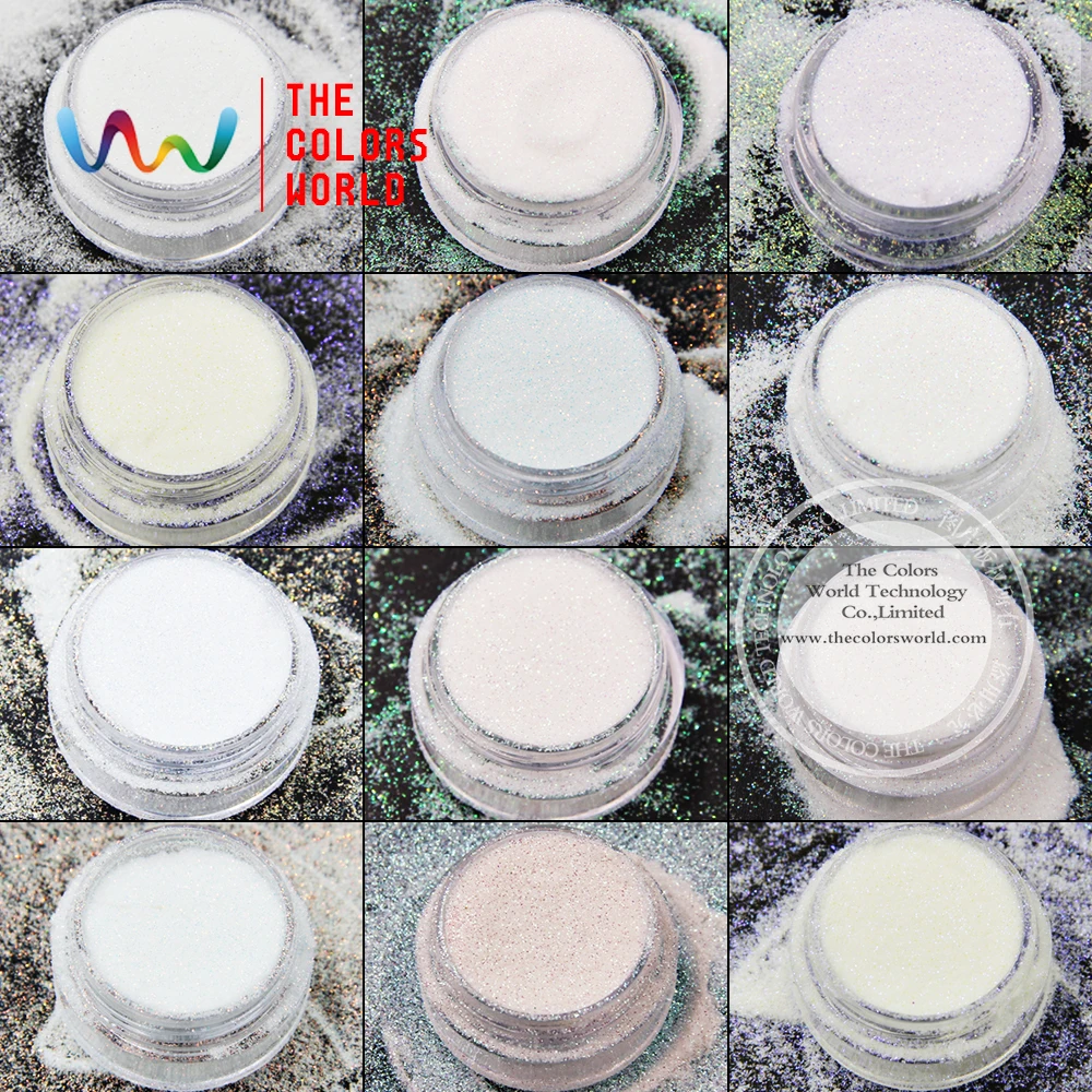 TCT-010 Iridescent Rainbow White with Multiple Colors Hexagon shape 0.1 MMsizes Glitter for nail art  nail gel,makeup and DIY