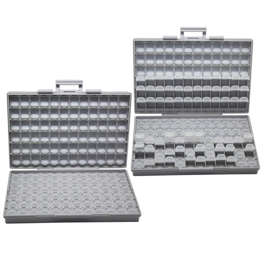 

AideTek 2 units of Resistor Capacitor Electronics SMD Storage Cases & Organize 0603 0402 0805 1206 plastics toolbox 2BOXALL