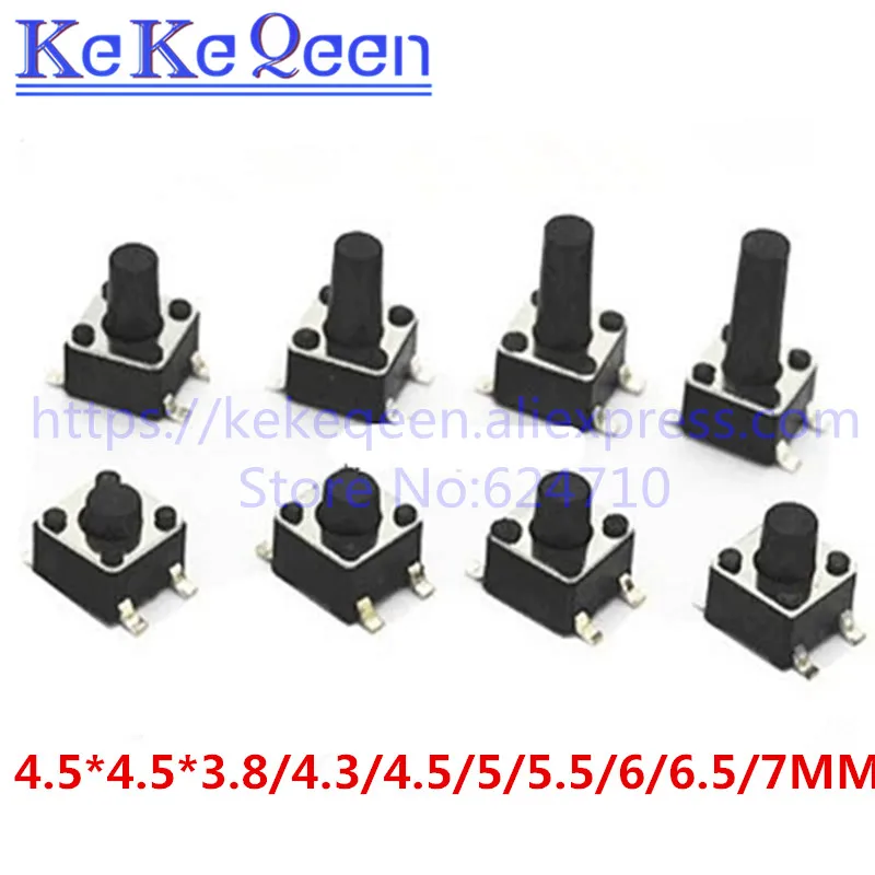20-шт-лот-45x45-кнопочный-микропереключатель-smd-4pin-45x45x38-43-45-50-55-60-65-70-мм-45-45-микропереключатель