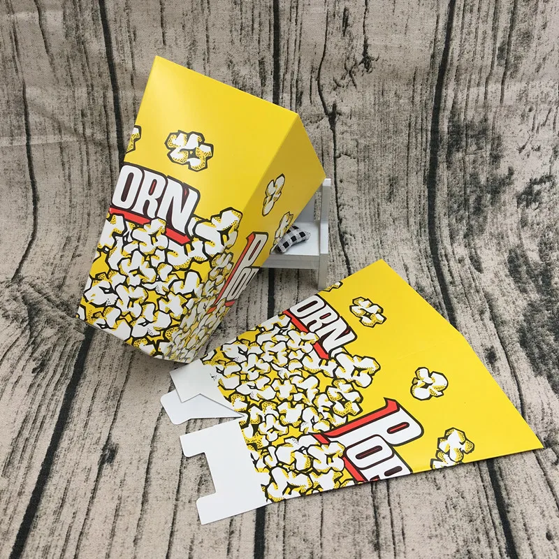 

100 Pcs Disposable Popcorn Box For Wedding Party Celebration Kids Carton Paper Popcorn Cup Children Birthday Party Bag Container