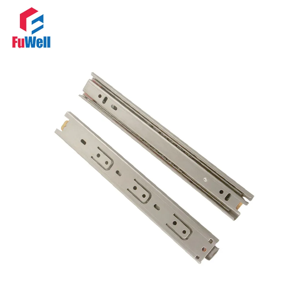 

2pcs 20'' Length Drawer Slides Runner 35mm Width Stainless Steel Fold Telescopic Ball Bearing Sliding Rail for Furniture Cabinet