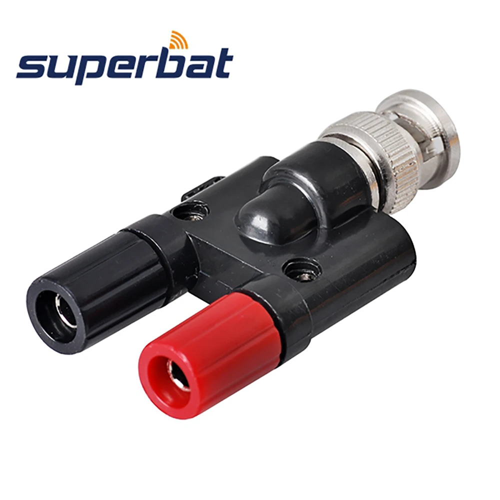 Superbat 5pcs BNC Male to Dual BANANA Plug Jack RF Coaxial Connector