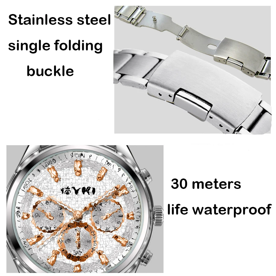 EYKI Brand Women Stainless Steel Waterproof Watch Fashion Silver Quartz Watches Female Luminous Pointer D Wristwatches