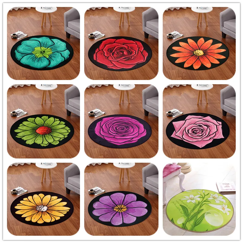 

Cartoon Series Round Rug Household Decor Carpets Kids Room Computer Chair Floor Mat baby Child Game Crawl large Area Soft Carpet