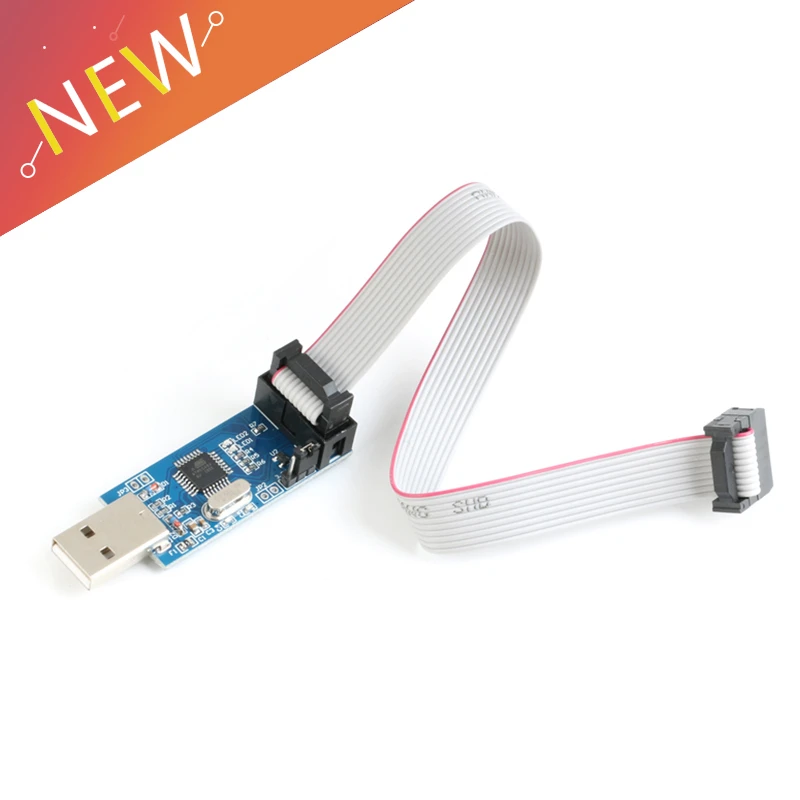 Плата адаптера с 10Pin на 6 Pin + USBASP USBISP AVR программатор USB ATMEGA8 ATMEGA128 ATtiny/CAN/PWM 10Pin модуль провода DIY