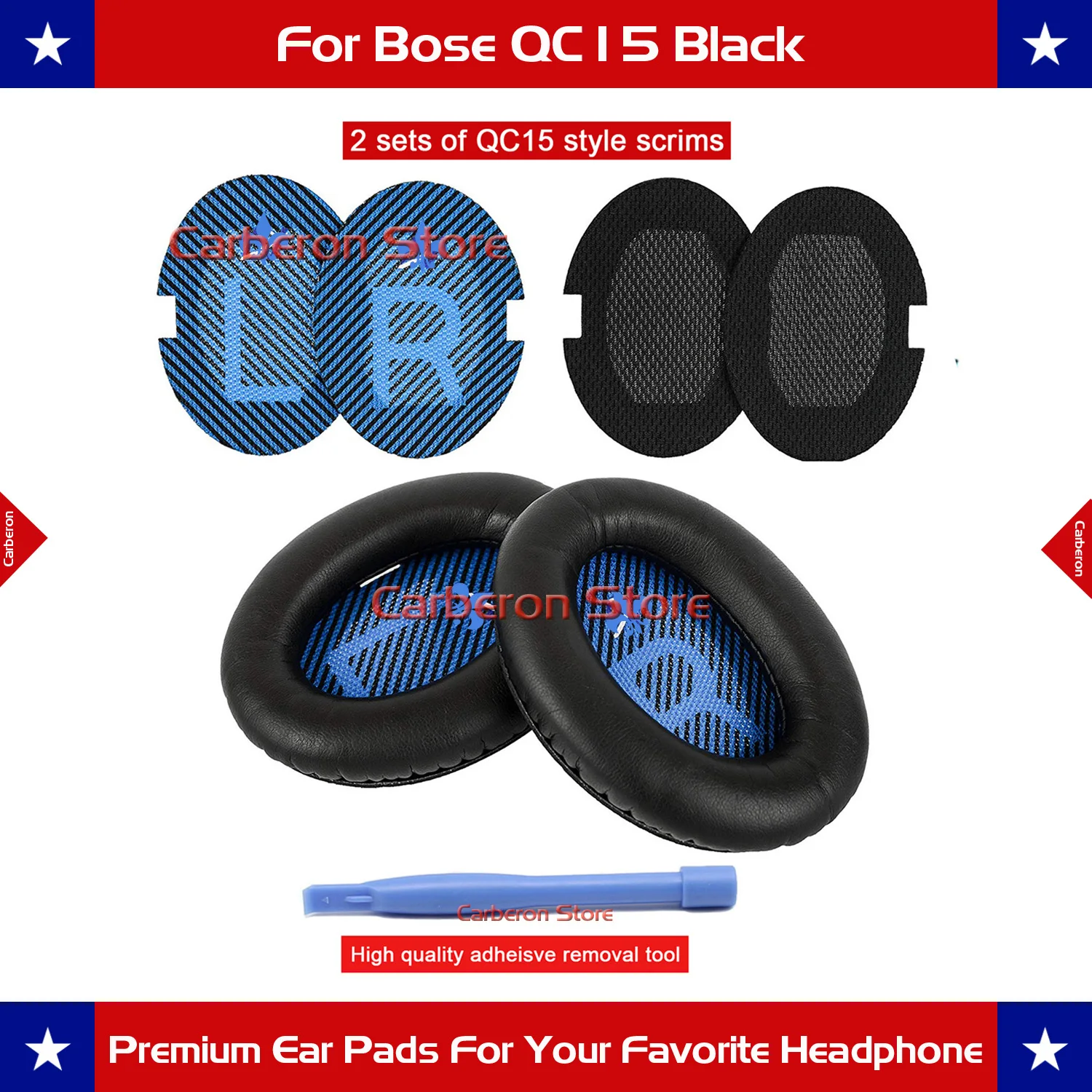 Upgraded Replacement Ear Pads Cushions for Bose QuietComfort 2(QC2) and QuietComfort 15(QC15) Headphones(Black)