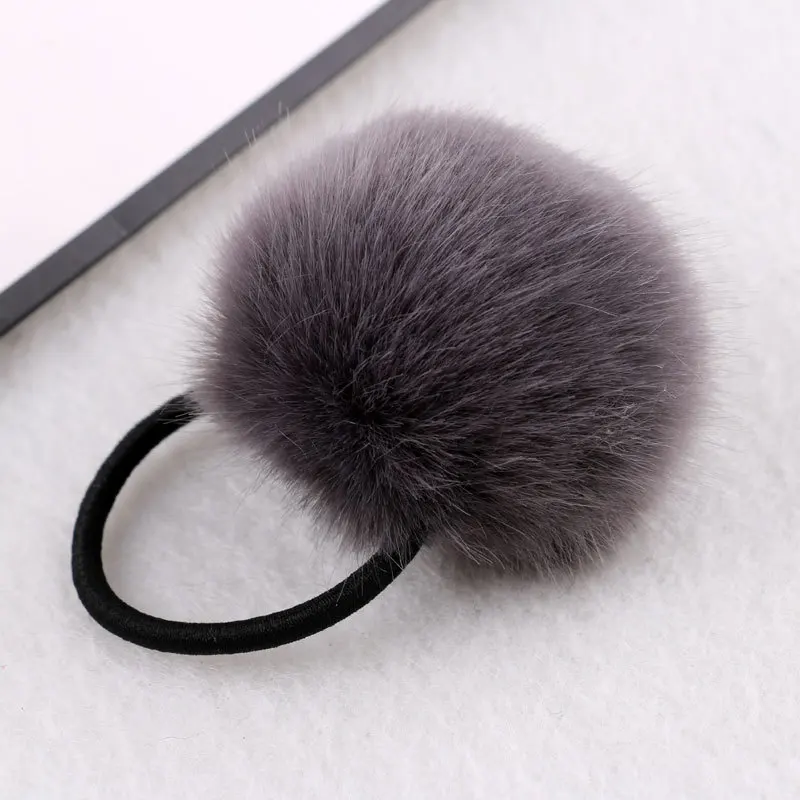 New Hot Lovely Fashion Women Girls Warm Artificial Fake Rabbit Fur Ball Girls Elastic Hair Rope Party Vacation Headdress