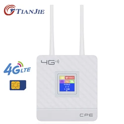 Tianjie cpe903 lte casa 3g 4g 2 antenas externas wi-fi modem cpe roteador sem fio com porta rj45 e slot para cartão sim