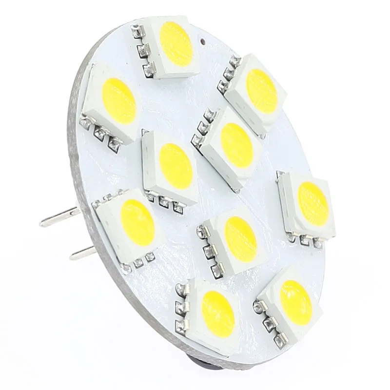 

G4 10LED Light Round Board SMD 5050 Wide Volt 12VDC 12VAC 24VDC 24VAC Back Pin White Warm White 5pcs/lot