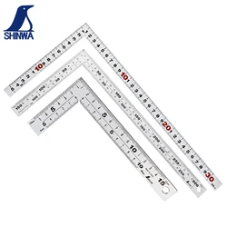 SHINWA Penguin Square Ruler 90 degree Stainless Steel Turn ruler Thickened High Precision Multi-function Ruler