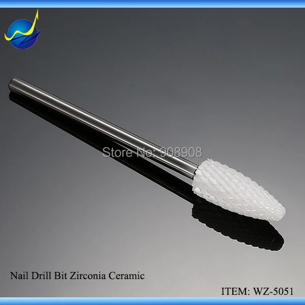 1PC Bullet Nail Drill White Ceramic Foot Bit Electric Manicure Pedicure Nail Art Salon Machine Accessories Tools Free Shipping