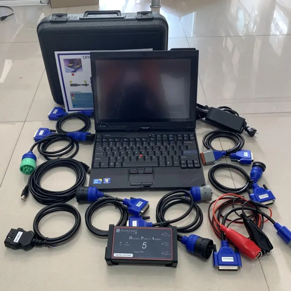 

dpa 5 dearborn protocol adapter5 heavy duty truck diagnostic tool with software hdd installed in x201t laptop 4G i7 tablet