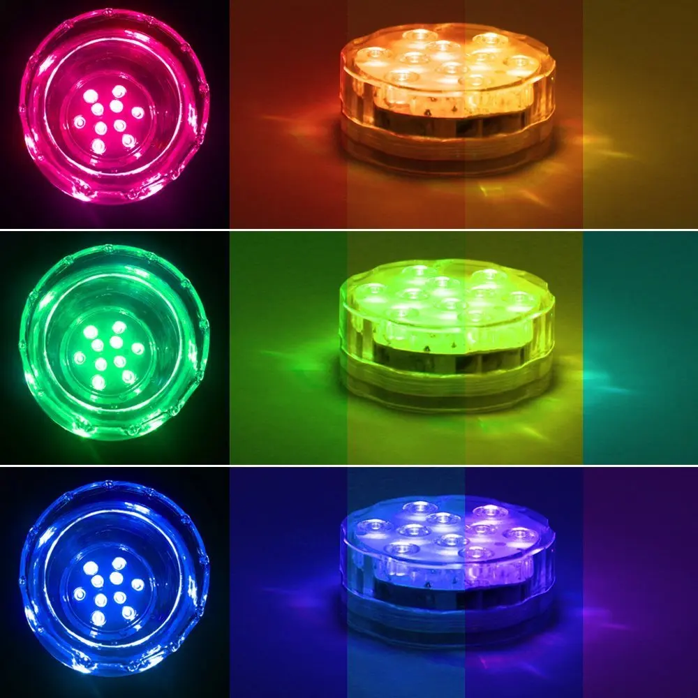 Kitosun Remote Controlled Waterdicht Dompelpompen Rgb Multi-color Battery Operated Led Onderwater Vaas Base Lichten