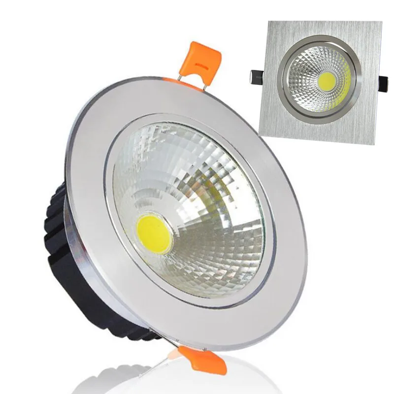 

Dimmable Led downlight light COB Ceiling Spot Light 7w 10w 12w 85-265V ceiling recessed Lights Indoor Lighting Round/Square Lamp