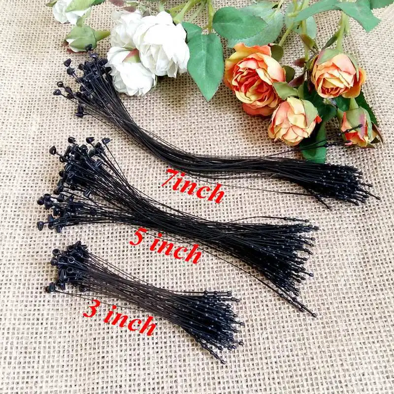 1000pcs/lot 3 inch 5 inch 7 inch Black Plastic Label Seal string seal for Garment Plastic Tag Fastener PP rope Tag Ties