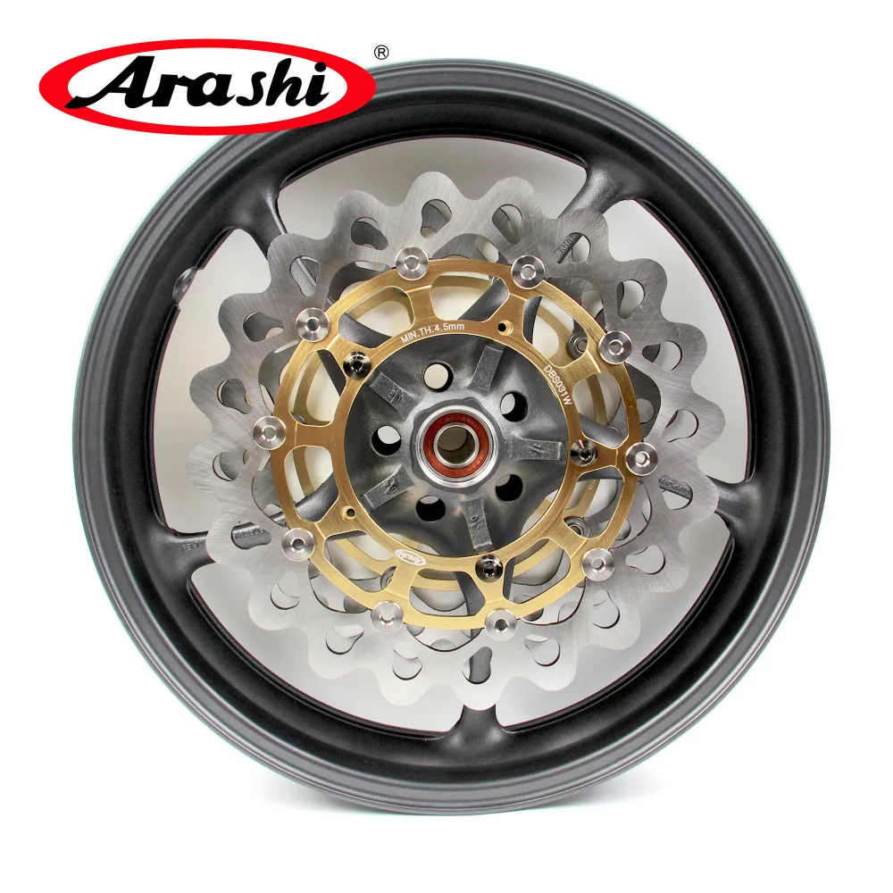 Arashi Front Wheel Rim Disc Set For YAMAHA FZ1 FZ1-Fazer 1000 2006 2007 2008 2009 Motorbike Front Wheel Rim Tire Hub Brake Rotor