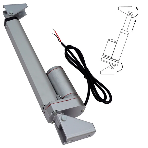 

25-450mm(1inch-18inches) stroke linear actuator 12v 24v with 1000N/100kgs max load 10mm/s moving speed and mounting brackets